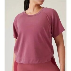 Athleta Seasoft set in package. Crew neck tee & matching crop pants- sold out!!